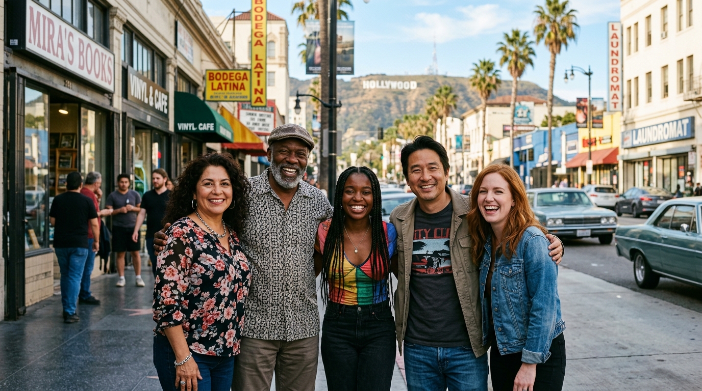 Diverse Hollywood community members portrait