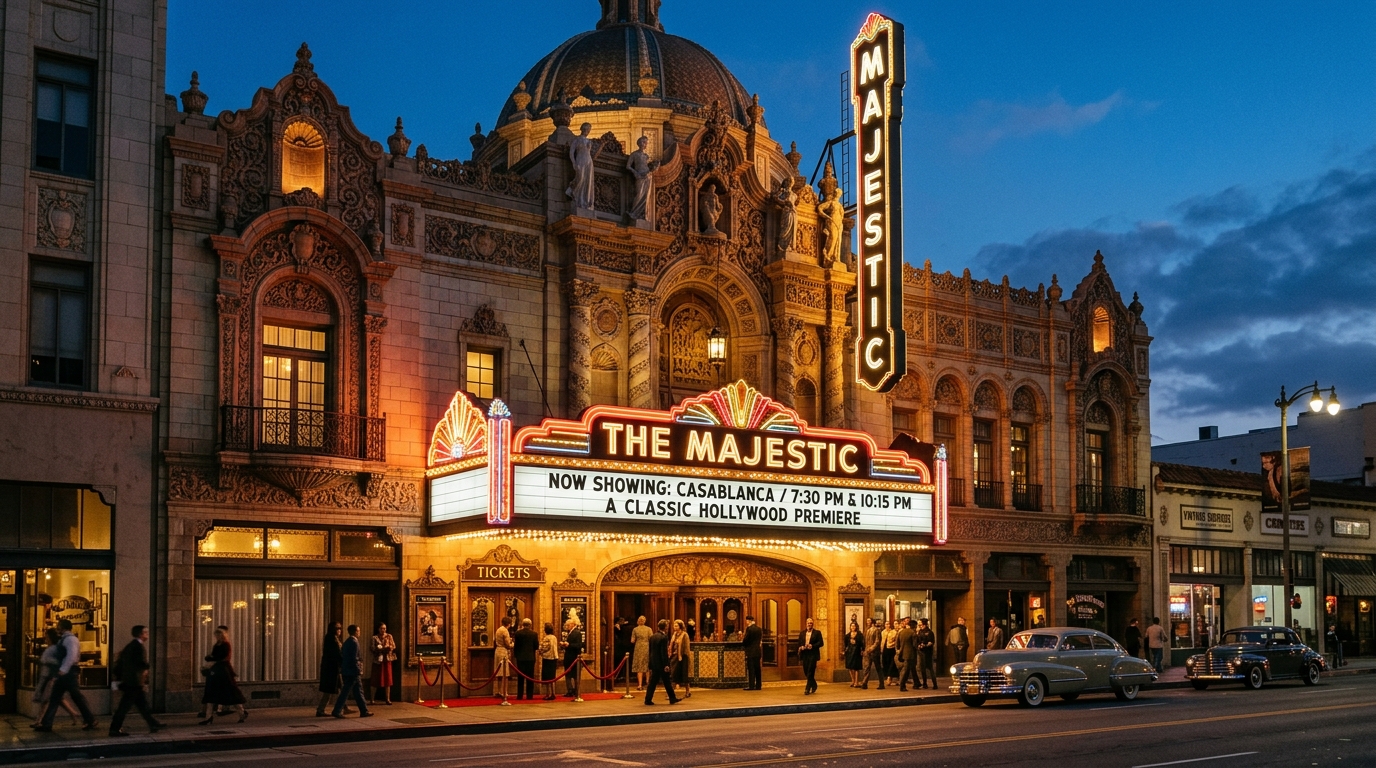 Historic theater with ornate architecture